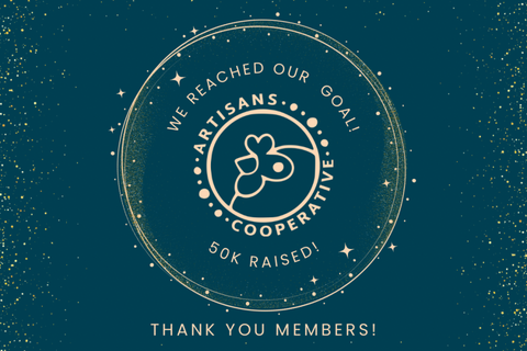 Image Graphic that says We Reached Our Goal, 50k Raised! Thank You Members!
