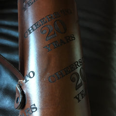 Custom Artwork Laser Engraved Leather Whiskey Case