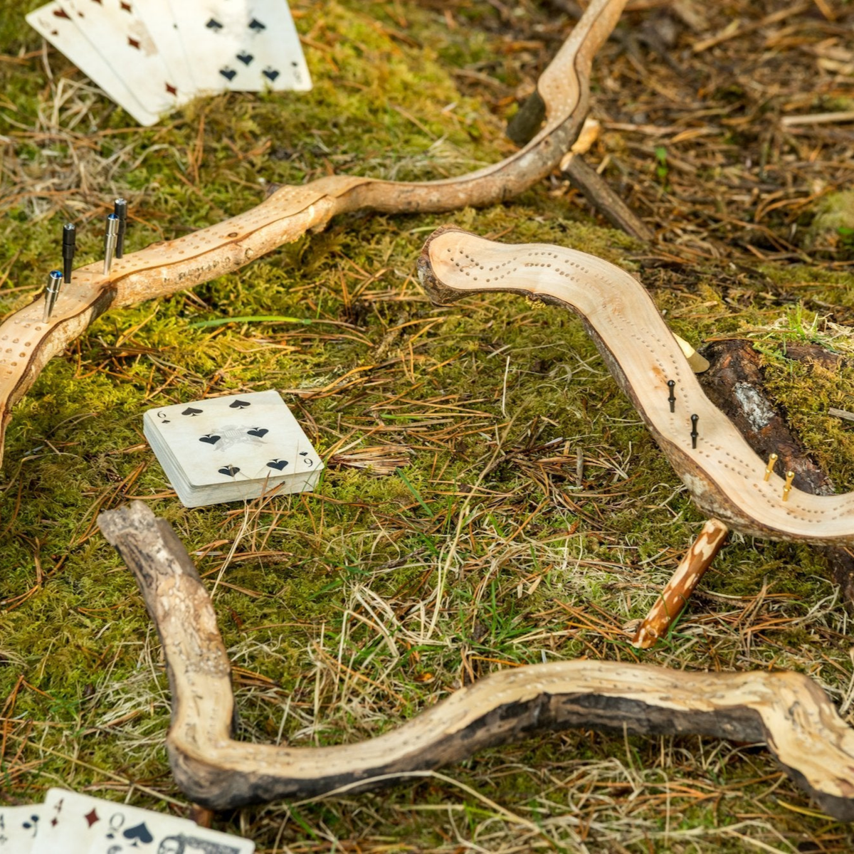 Walnut Studiolo Travel Games One-of-a-Kind Foraged Wood Cribbage Boards