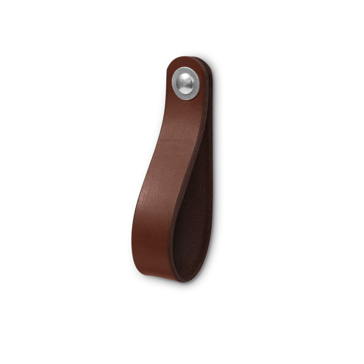 Walnut Studiolo Drawer Pulls Leather Drawer Pull - The Hawthorne (Large) Dark Brown / Nickel