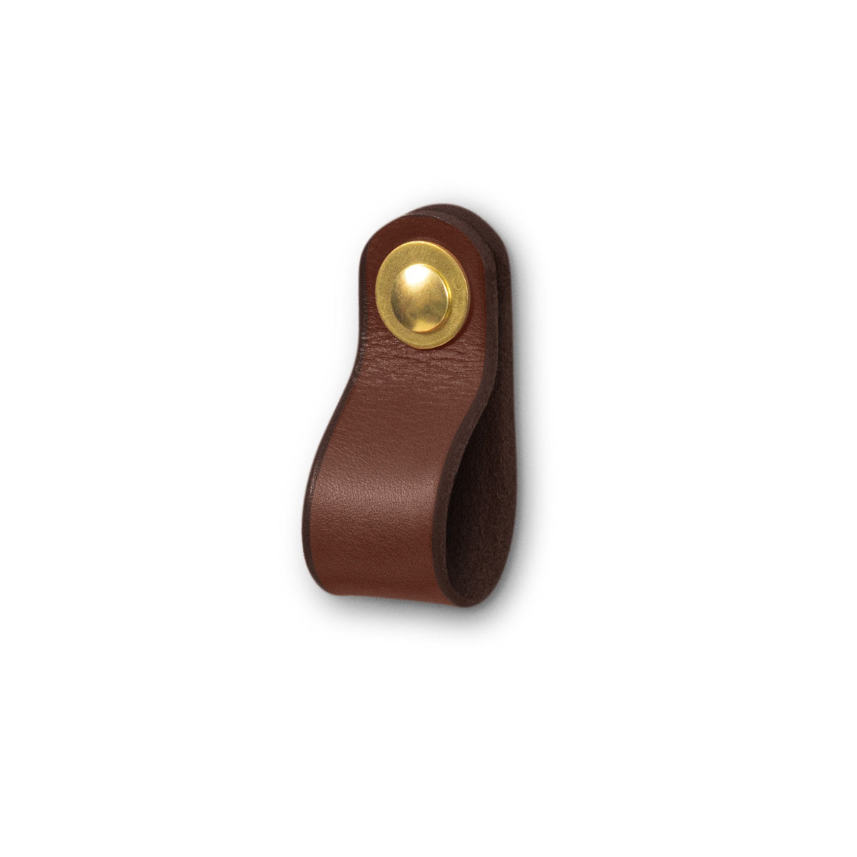 Walnut Studiolo Drawer Pulls Leather Drawer Pull - The Hawthorne (Small) Dark Brown / Brass