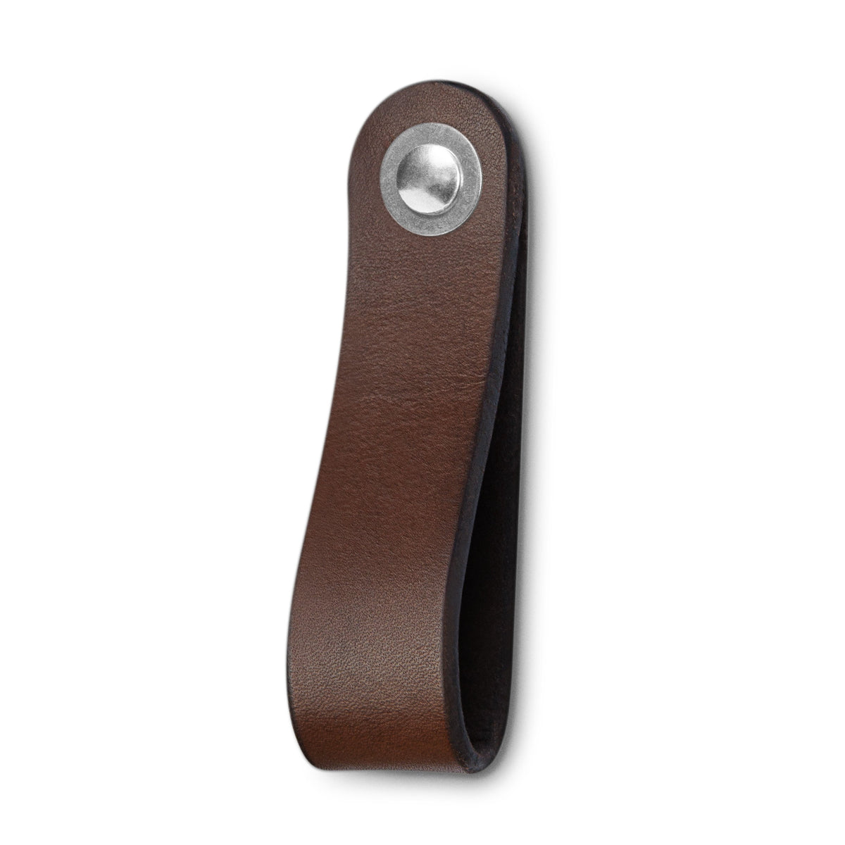 Walnut Studiolo Drawer Pulls Leather Drawer Pull - The Hawthorne (Wide) Dark Brown / Nickel