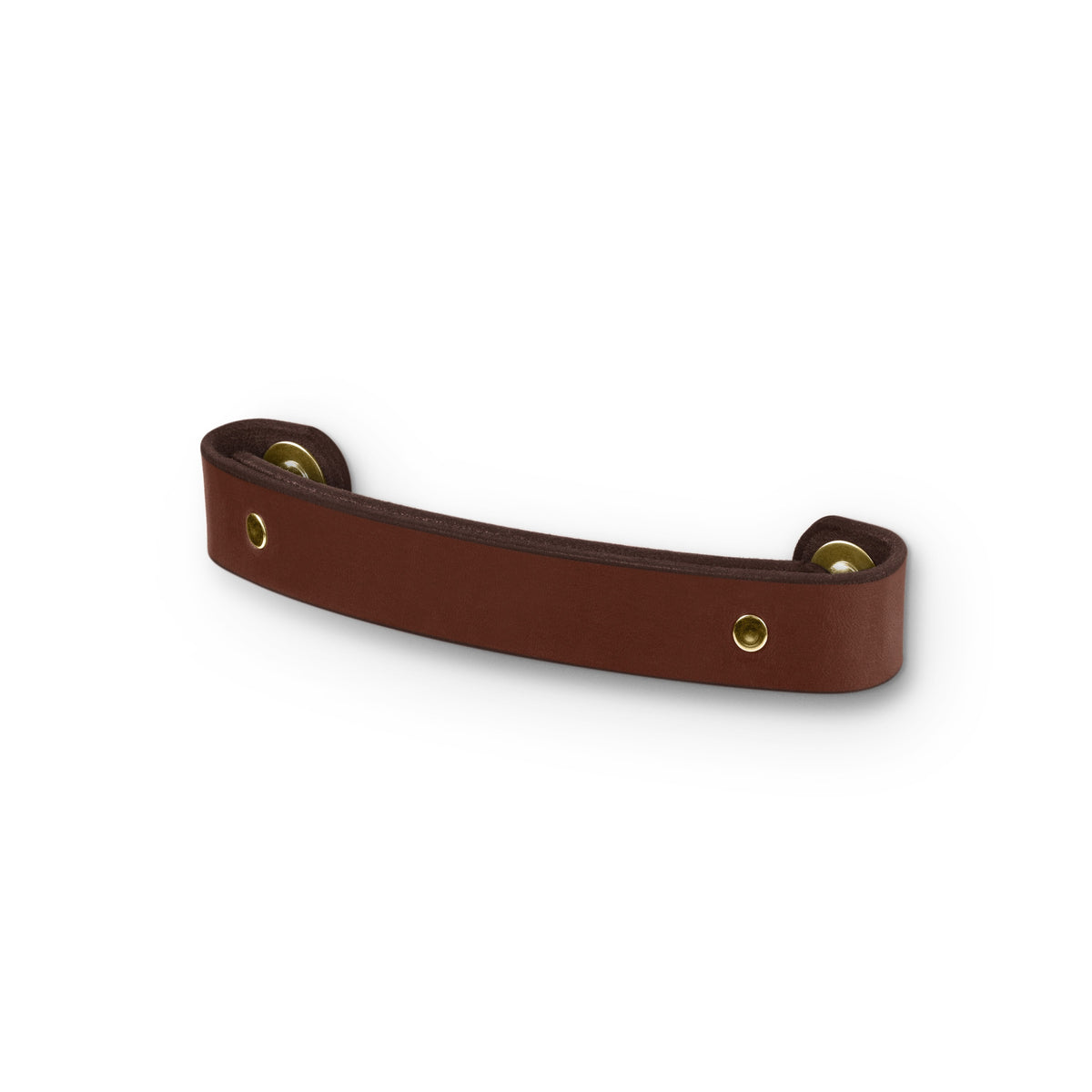 Walnut Studiolo Drawer Pulls Leather Handle - The Tilikum - 3 Sizes Dark Brown / Brass / 5&quot; Center-to-Center