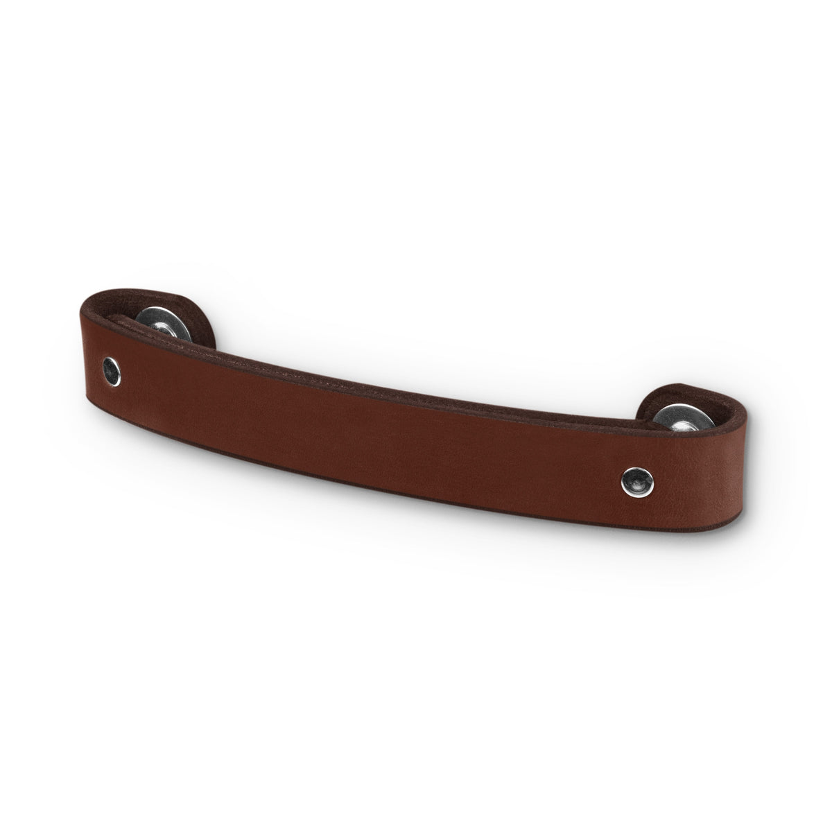 Walnut Studiolo Drawer Pulls Leather Handle - The Tilikum - 3 Sizes Dark Brown / Nickel / 6&quot; Center-to-Center