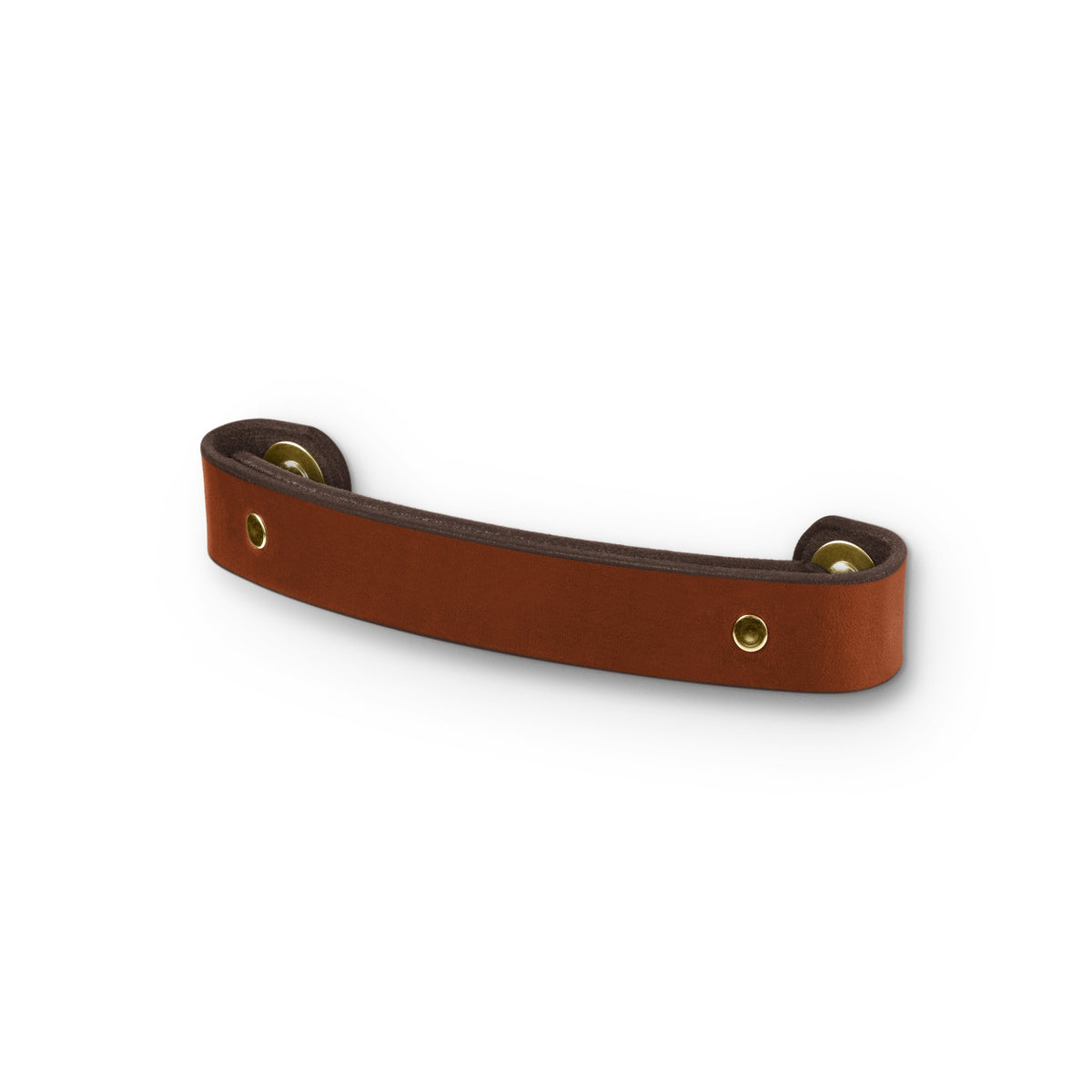 Walnut Studiolo Drawer Pulls Leather Handle - The Tilikum - 3 Sizes Honey / Brass / 5&quot; Center-to-Center