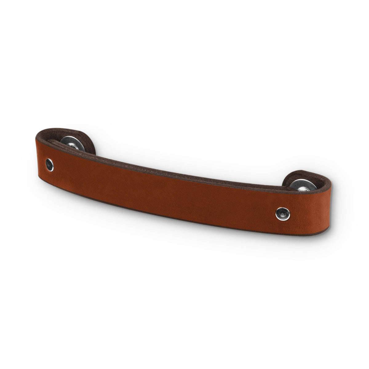 Walnut Studiolo Drawer Pulls Leather Handle - The Tilikum - 3 Sizes Honey / Nickel / 6&quot; Center-to-Center