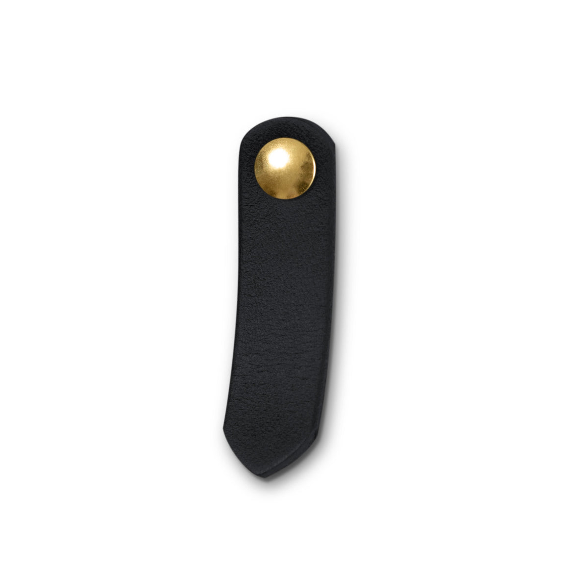 Walnut Studiolo Drawer Pulls Leather Tab Pull - The St. Johns Black / Brass