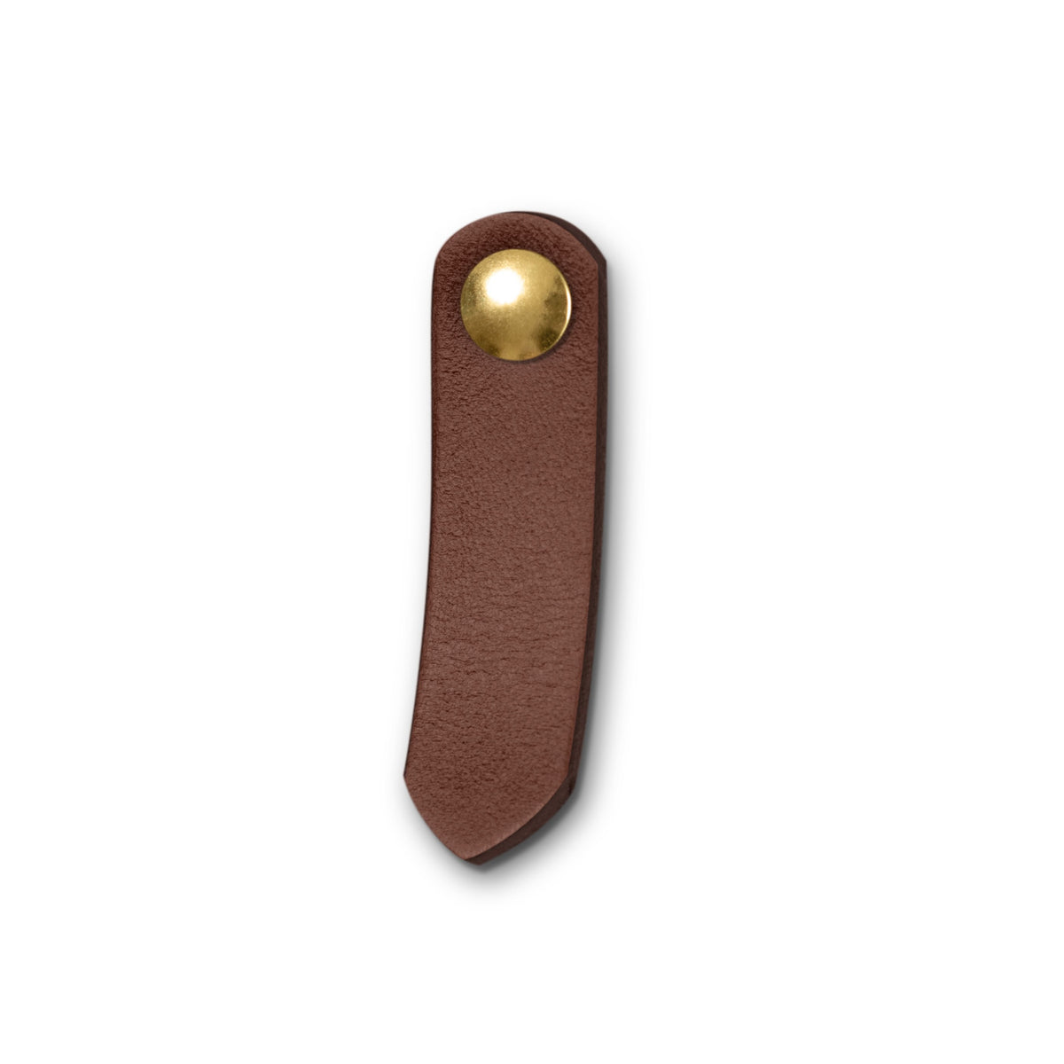 Walnut Studiolo Drawer Pulls Leather Tab Pull - The St. Johns Dark Brown / Brass